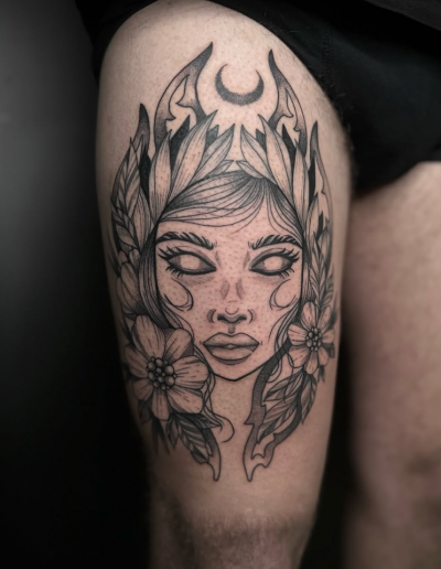 Tatouage ornemental et floral par Siane