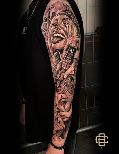 Tatouage réalisme bras complet par Boun Cang